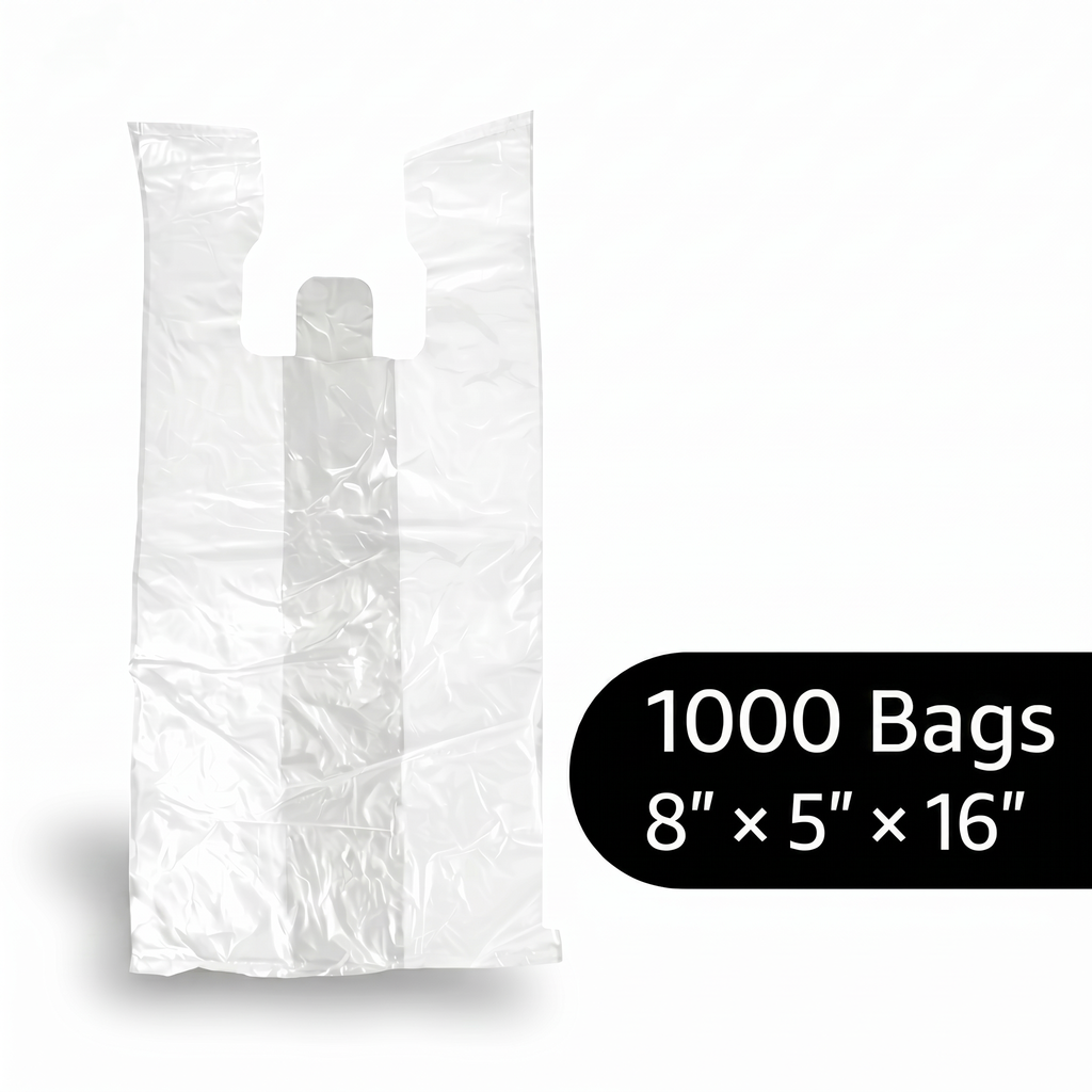 beyondGREEN Clear Multipurpose Take Out Bag — Durable, Easy-Carry, Made in USA - 1000 Count