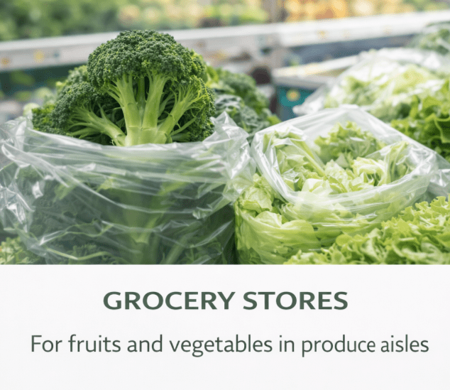 Produce Bags on Roll – 100 Count | Clear | 14" x 17" | Reusable Style | Made in USA | beyondGREEN - beyondGREEN biotech™