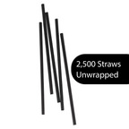 Straws, Jumbo Size 7.75", Black, Unwrapped – Bulk Pack - 2,500 Count - beyondGREEN biotech™