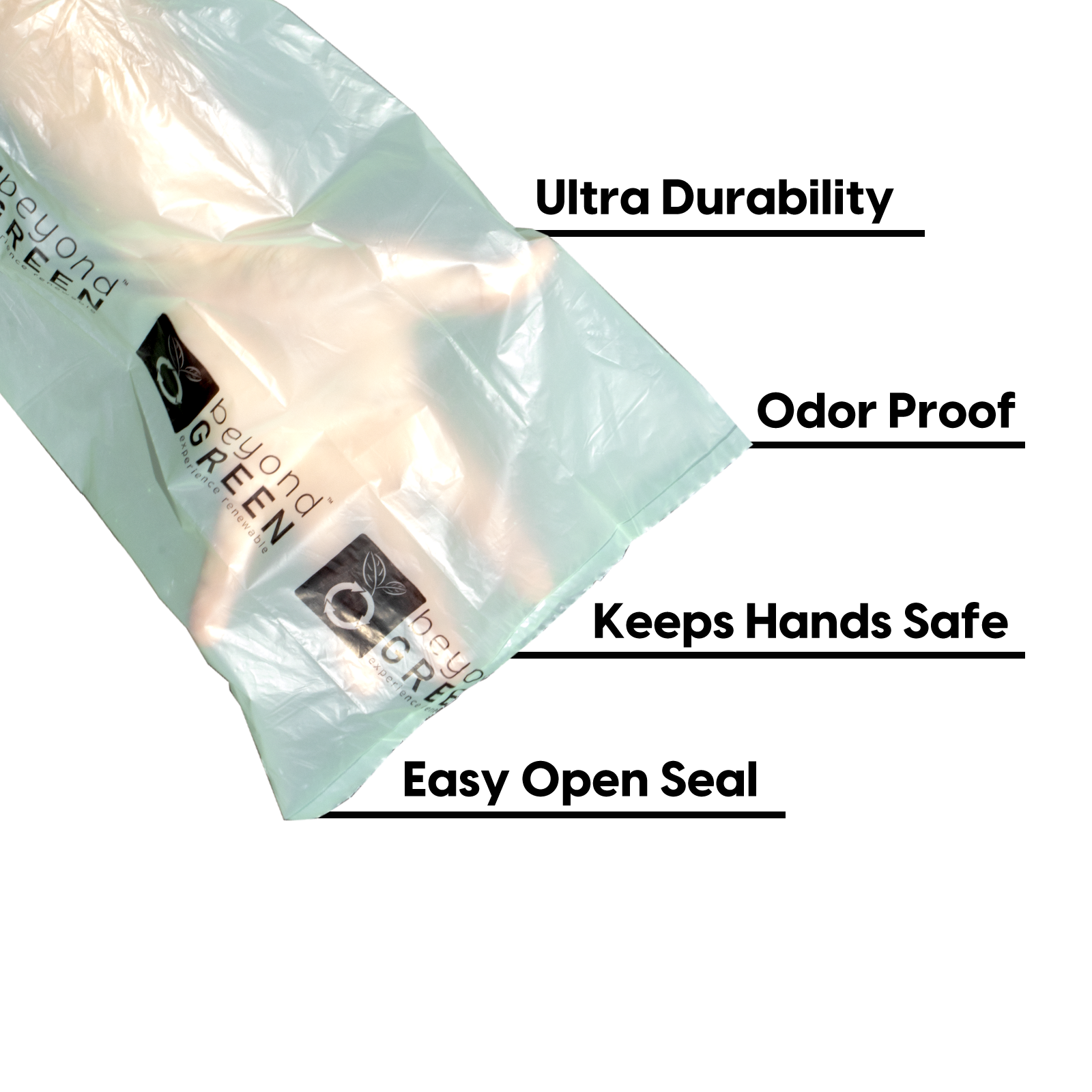 Plant-Based Cat Litter Pick-Up Bags with Handles - 100 bags