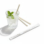 Wrapped 10.25'' x 0.27'' Compostable White Giant Drinking Straws - 1,850 Count - beyondGREEN biotech™