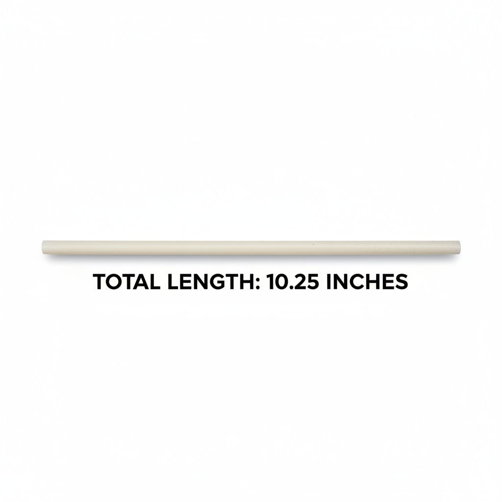 Wrapped 10.25'' x 0.27'' Compostable White Giant Drinking Straws - 1,850 Count - beyondGREEN biotech™