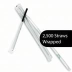 Wrapped 7.75'' x 0.24'' Compostable Black Jumbo Drinking Straws - 2,500 Count - beyondGREEN biotech™