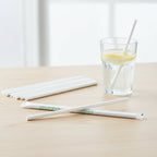 Wrapped 7.75'' x 0.24'' Compostable White Jumbo Drinking Straws - 2,500 Count - beyondGREEN biotech™