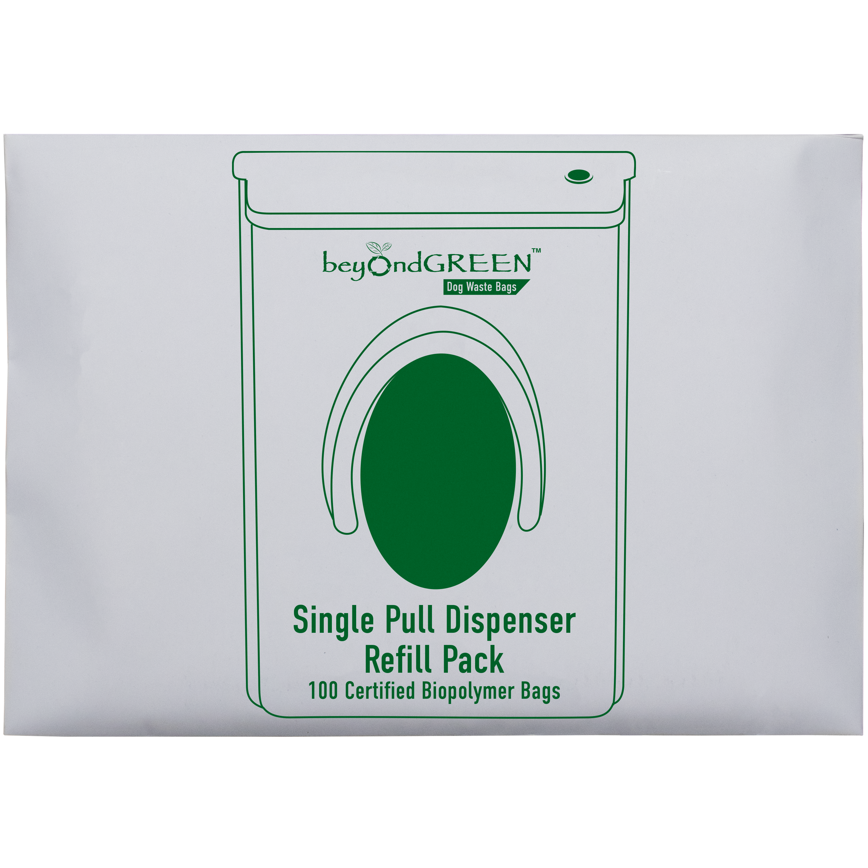 Plant-Based Dog Poop Bags Refill for Single-Pull Park Dispenser - 100 Bags