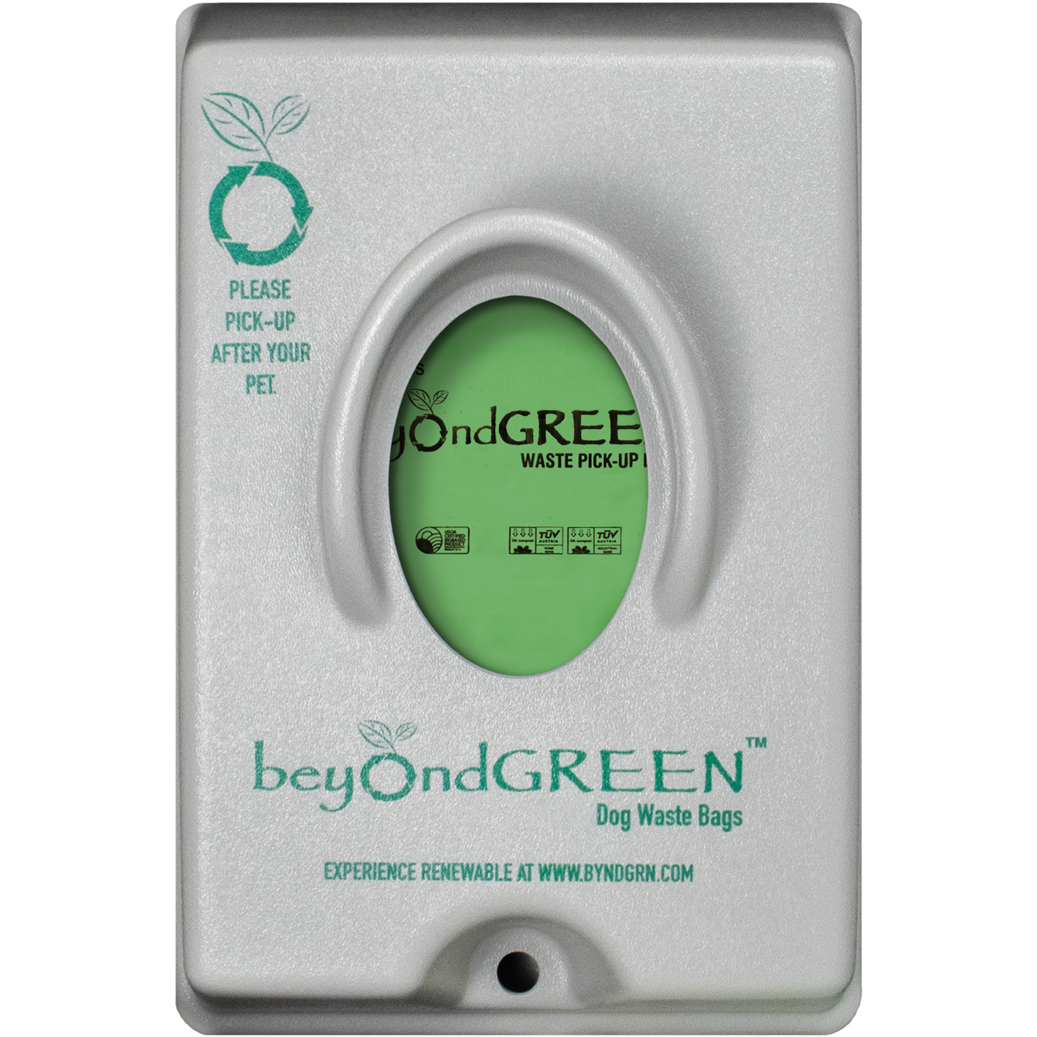 beyondGREEN Single-Pull Dog Waste Bag Dispenser – Wall/Pole Mount – Compatible with Single-Pull Header Packs – Heavy-Duty Construction