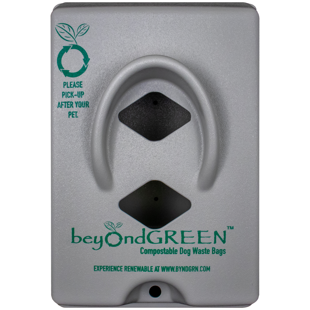 beyondGREEN Dog Waste Bag Dispenser – Wall & Pole Mount – Standard Roll Compatible, Front-Load