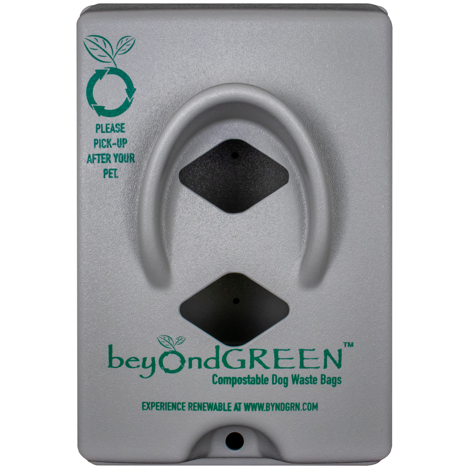 beyondGREEN Dog Waste Bag Dispenser – Wall & Pole Mount – Standard Roll Compatible, Front-Load