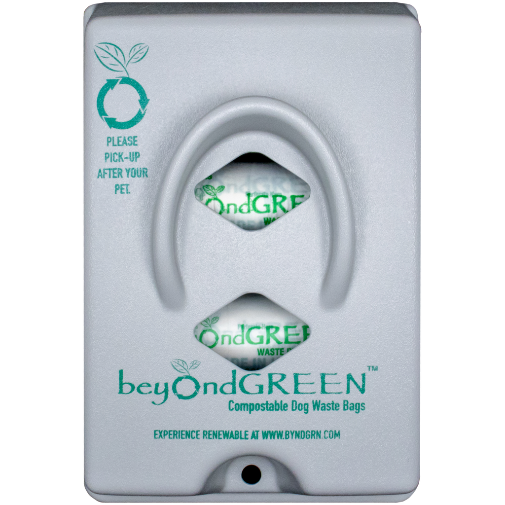 beyondGREEN Dog Waste Bag Dispenser – Wall & Pole Mount – Standard Roll Compatible, Front-Load
