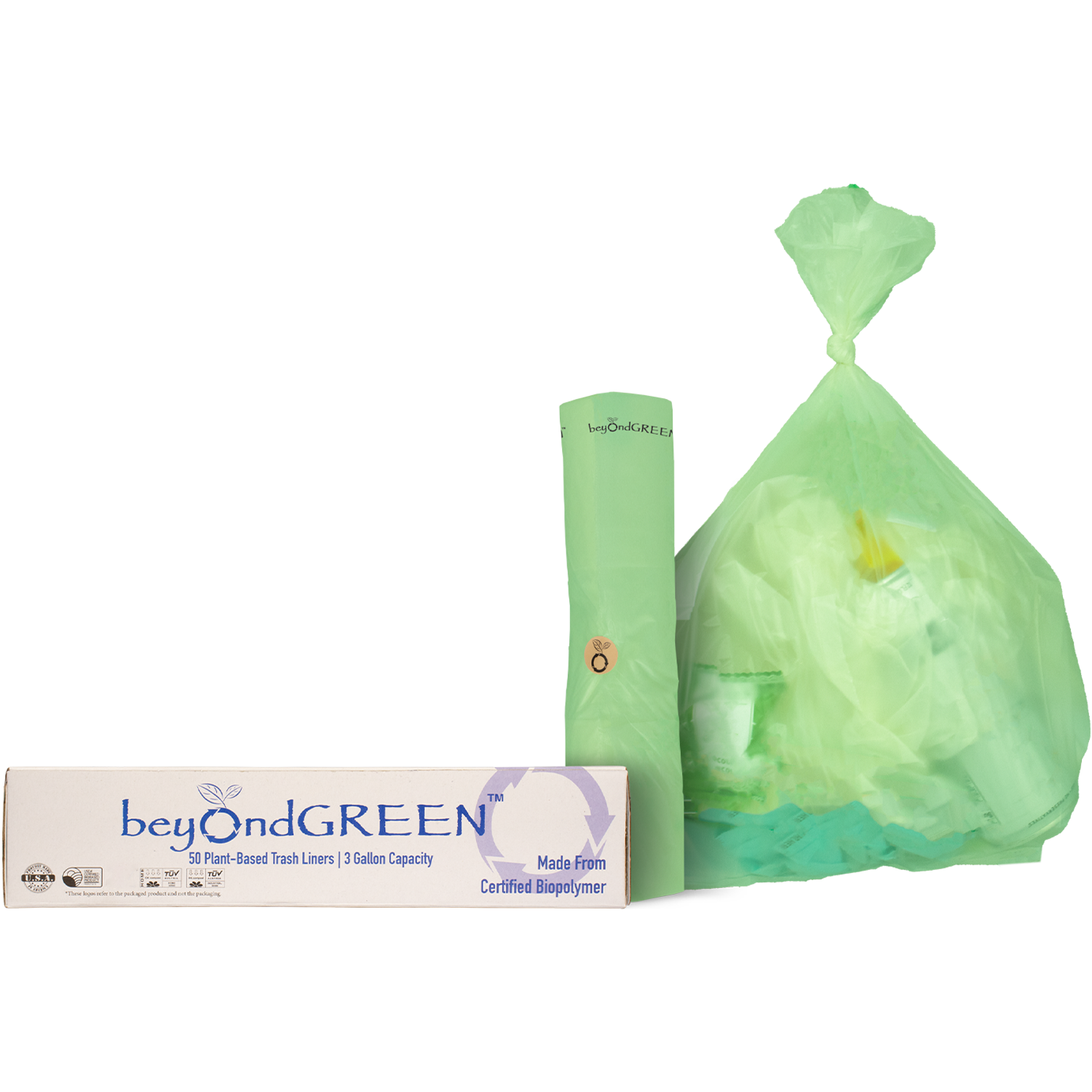 3-Gallon Plant-Based Trash Can Liner - 50 Bags