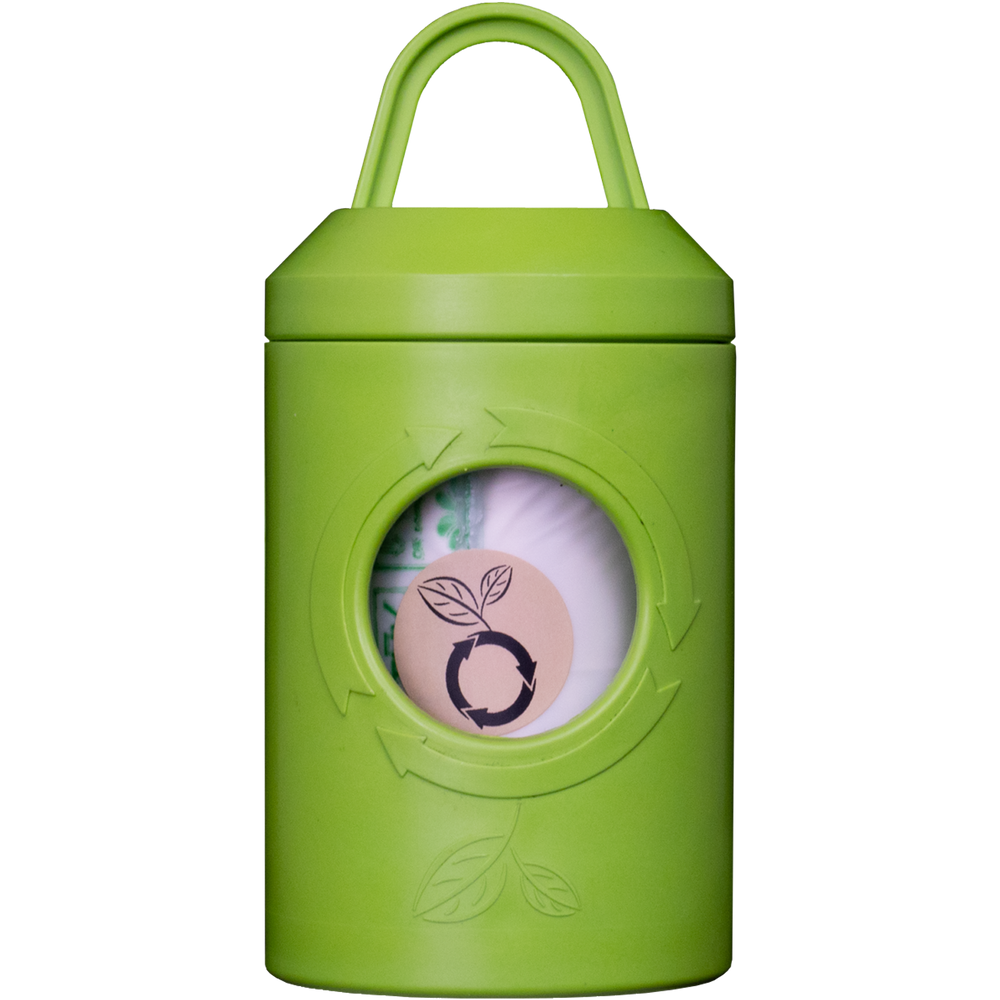 front facing close up of beyondGREENs dog bag dispensing unit