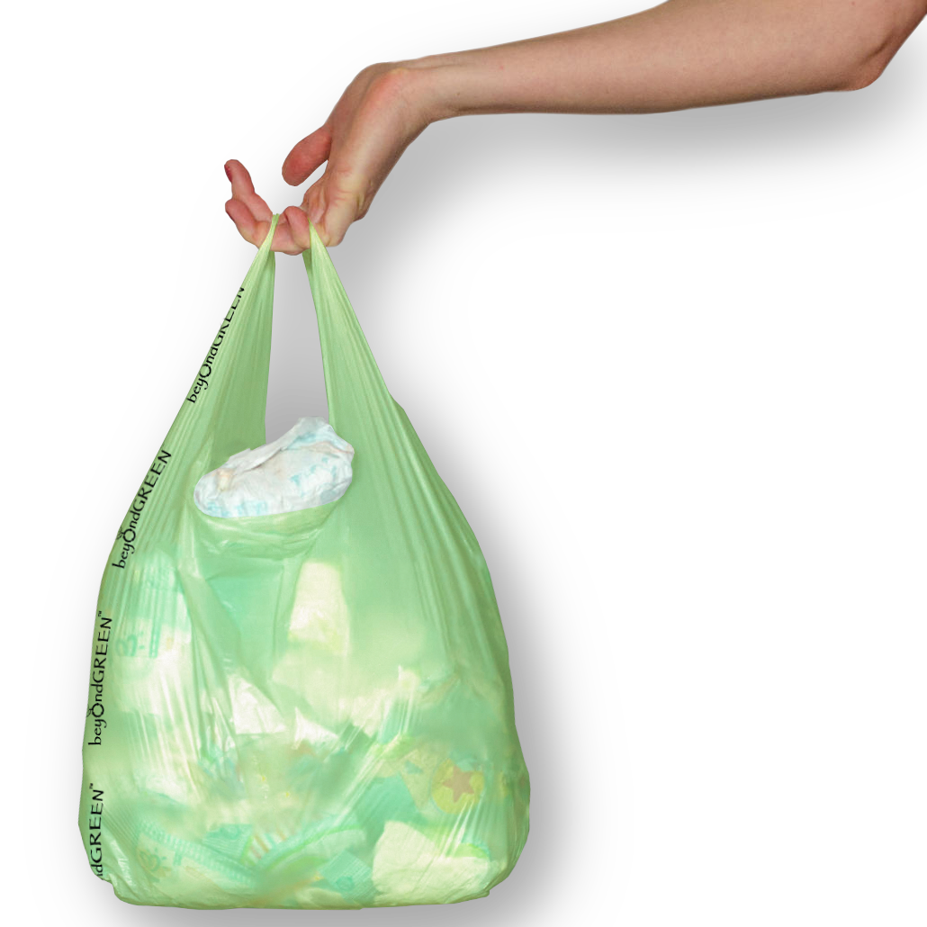Plant-Based Diaper Disposal Bag with Handles – 100 Bags