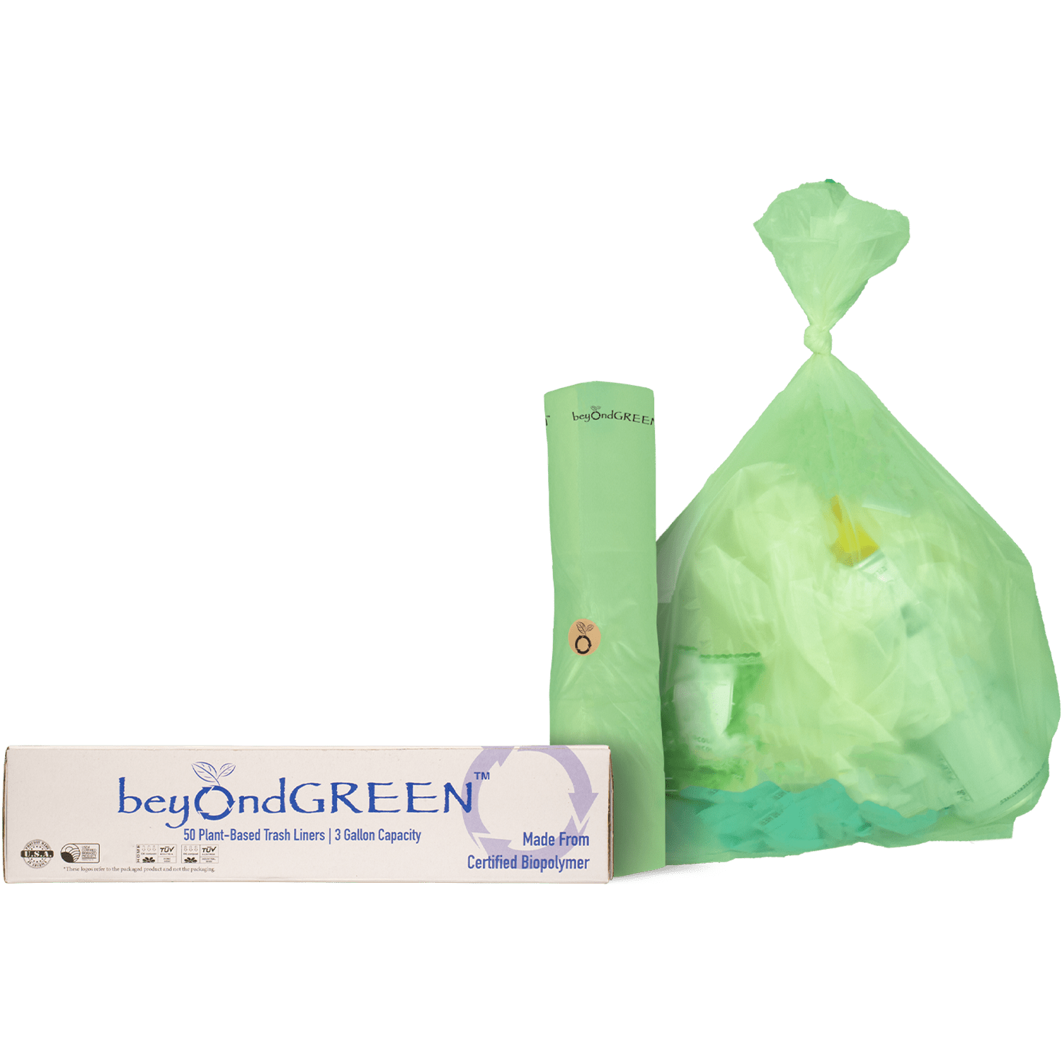 3 - Gallon Plant - Based Trash Can Liner - 50 Bags - Trash Liners - beyondGREEN™