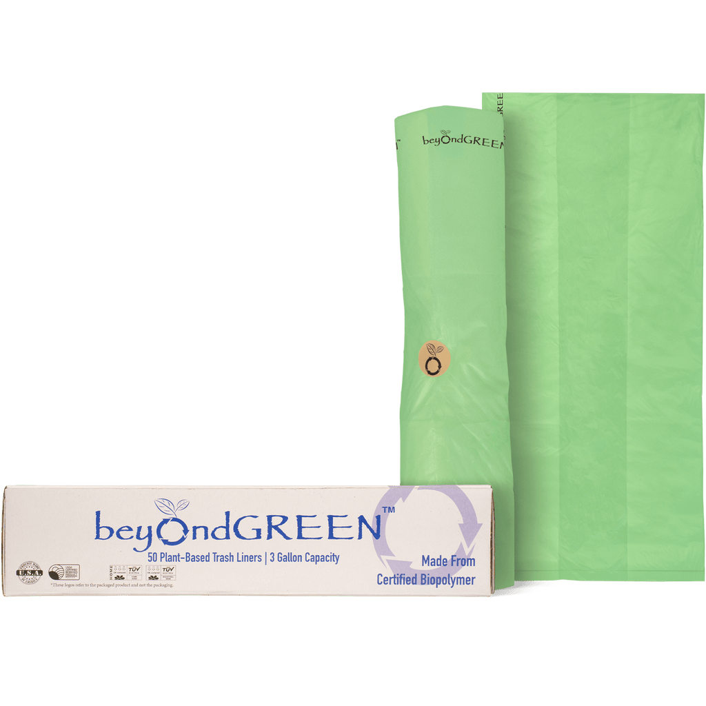 3 - Gallon Plant - Based Trash Can Liner - 50 Bags - Trash Liners - beyondGREEN™