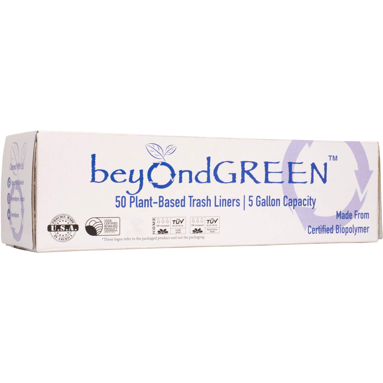 5 - Gallon Plant - Based Trash Can Liner - 50 Bags - Trash Liners - beyondGREEN™