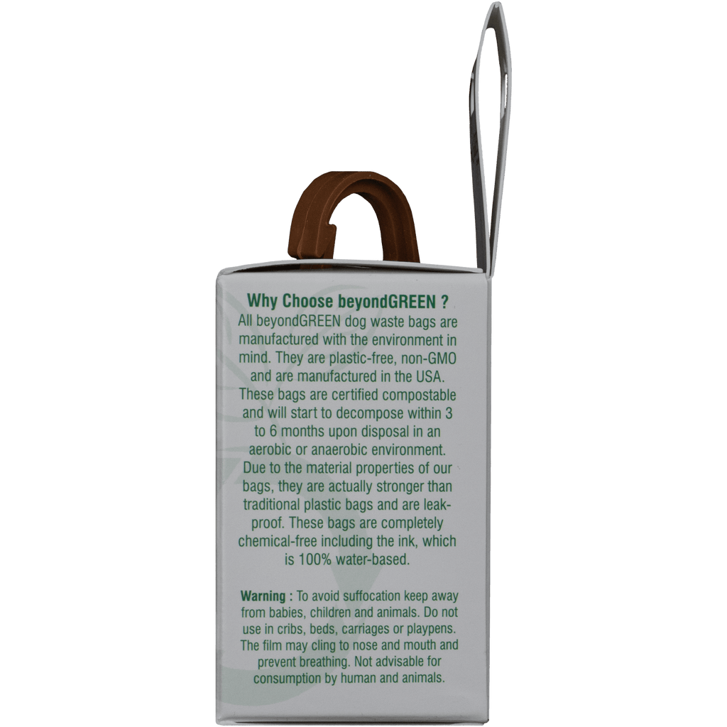 beyondGREEN Dog Waste Bag Leash Dispenser – Clip - On Holder for Standard Rolls – Durable, Portable, Made in USA - Poop Bag Dispenser - beyondGREEN™