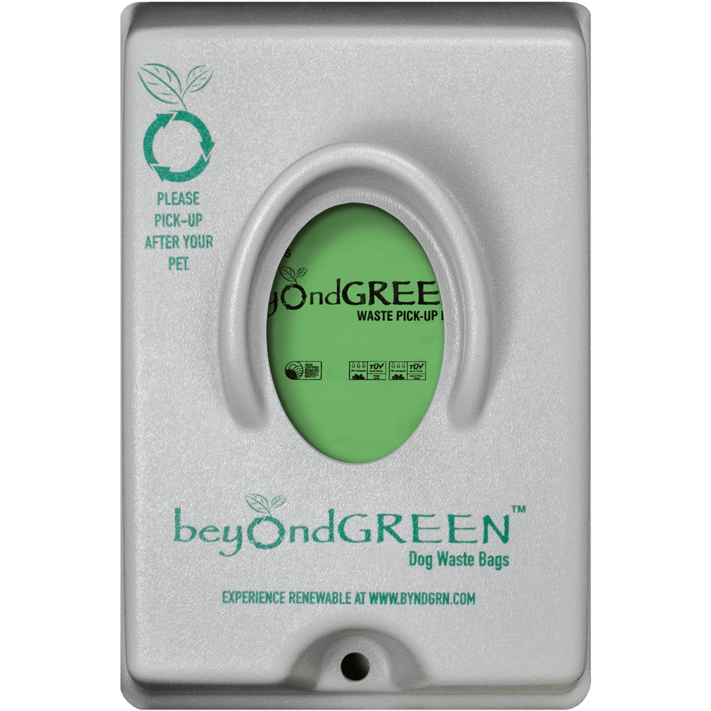 beyondGREEN Single - Pull Dog Waste Bag Dispenser – Wall/Pole Mount – Compatible with Single - Pull Header Packs – Heavy - Duty Construction Gray - Poop Bag Dispenser - beyondGREEN™