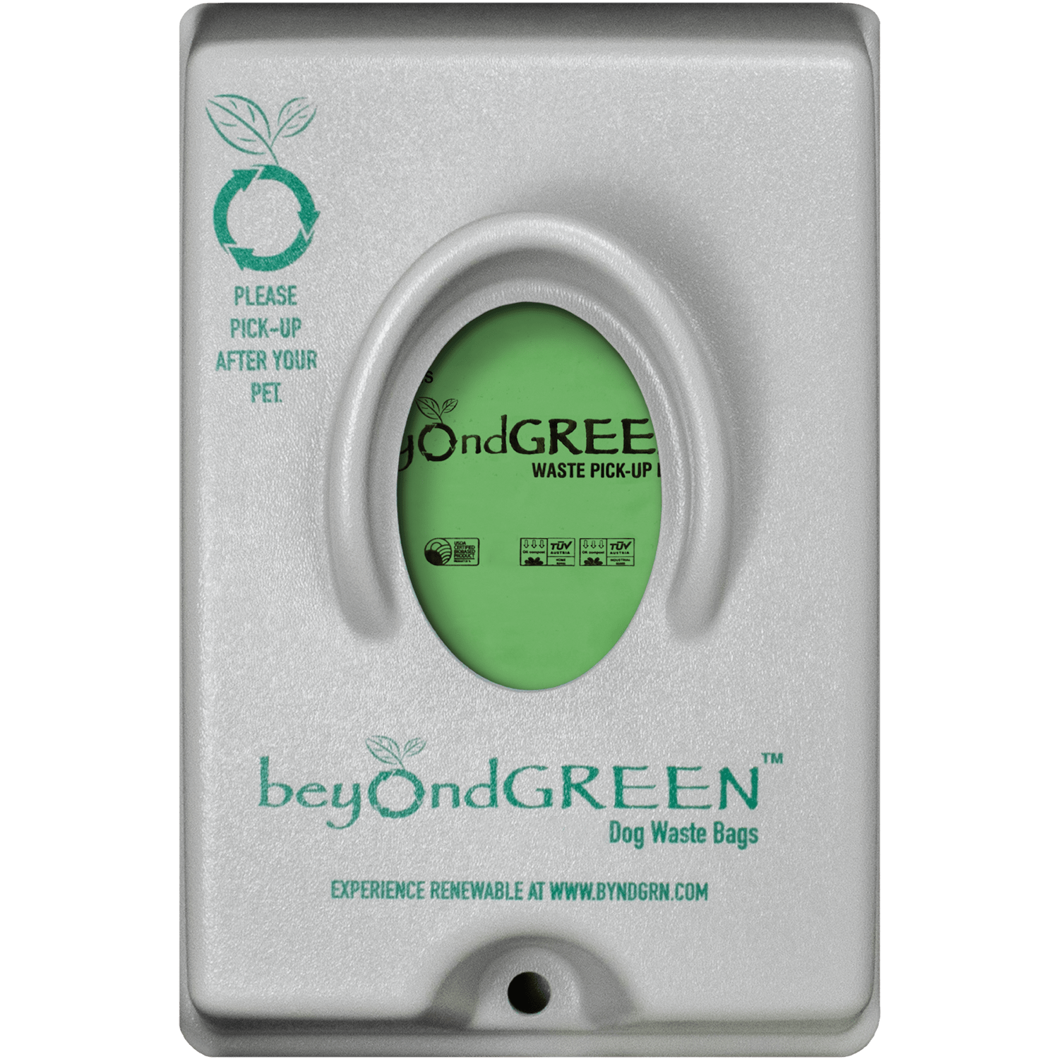 beyondGREEN Single - Pull Dog Waste Bag Dispenser – Wall/Pole Mount – Compatible with Single - Pull Header Packs – Heavy - Duty Construction Gray - Poop Bag Dispenser - beyondGREEN™