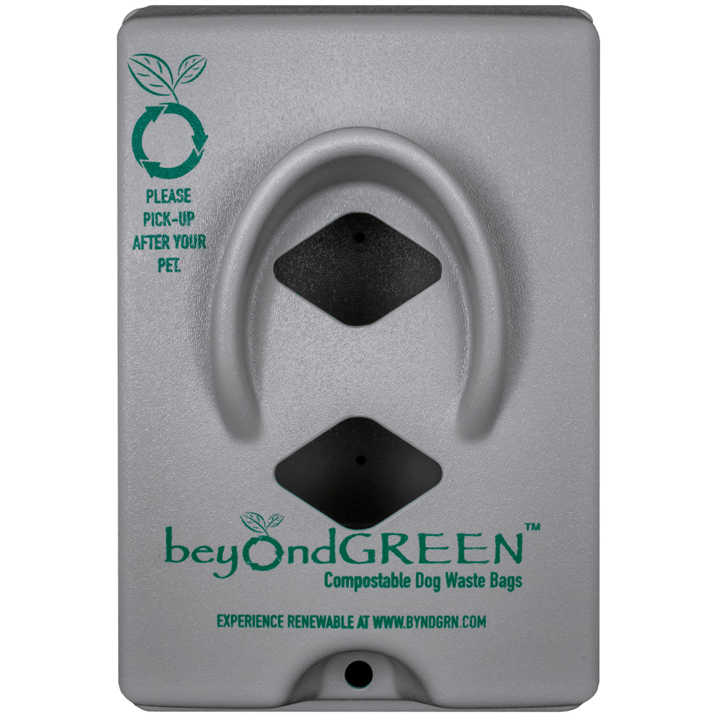 Dog Poop Bag Dispenser – Wall & Pole Mount | Dog Waste Station | Front - Load | Made in USA | beyondGREEN Gray - Poop Bag Dispenser - beyondGREEN™