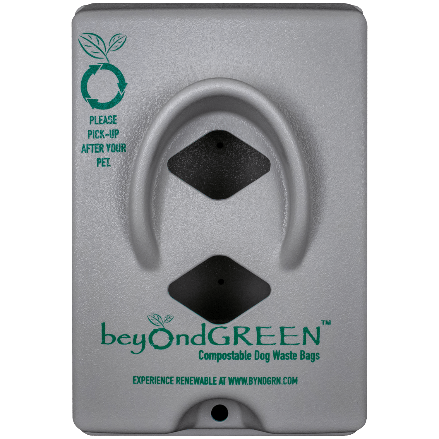 Dog Poop Bag Dispenser – Wall & Pole Mount | Dog Waste Station | Front - Load | Made in USA | beyondGREEN Gray - Poop Bag Dispenser - beyondGREEN™