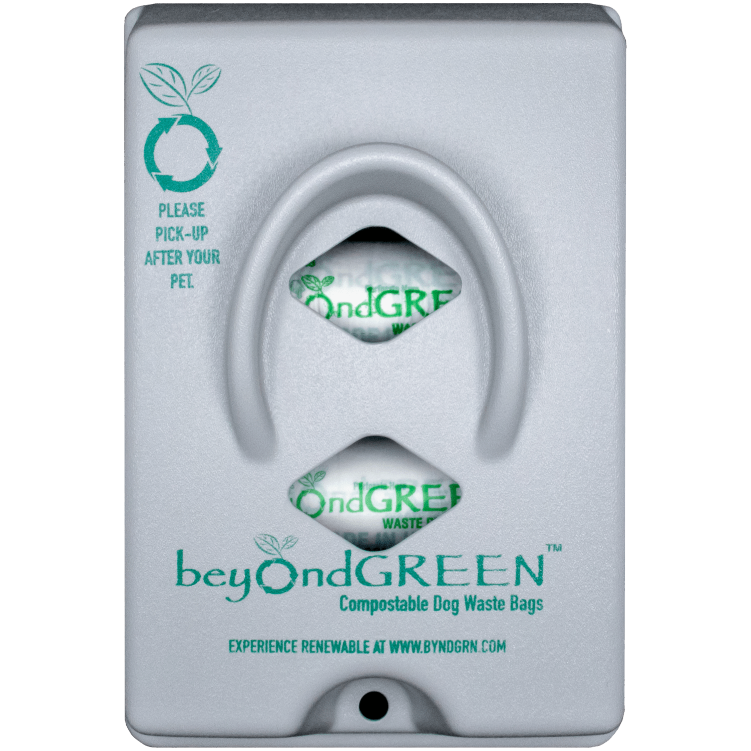 Dog Poop Bag Dispenser – Wall & Pole Mount | Dog Waste Station | Front - Load | Made in USA | beyondGREEN Gray - Poop Bag Dispenser - beyondGREEN™
